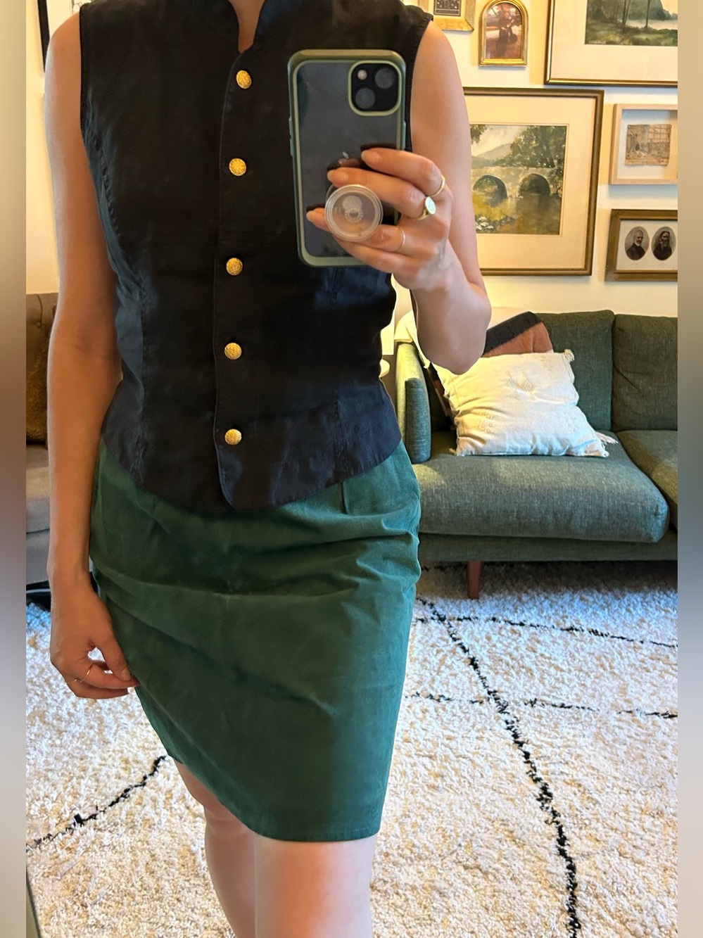 Elegant Green Pencil Skirt